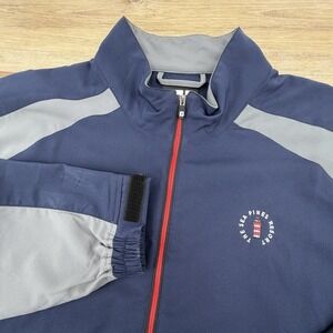 FootJoy Golf Mens XL Pullover 1/2 Zip Blue w/Gray Long Sleeve Lightweight Jacket